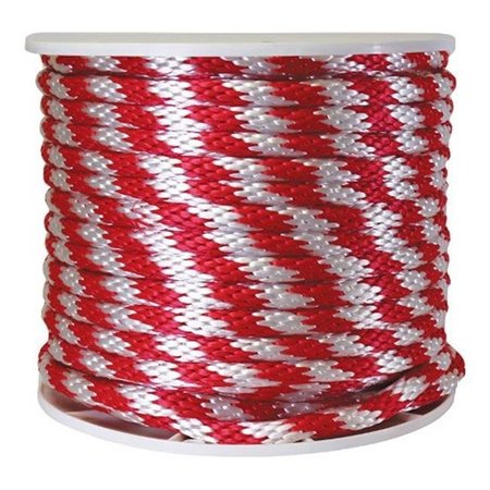 WELLINGTON Wellington P7240S0200R70S Solid Braided Poly Derby Rope  Red & White 74832